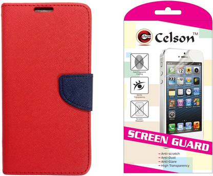 Celson Micromax Canvas Spark Q380 Flip Cover & Screen Guard Accessory Combo