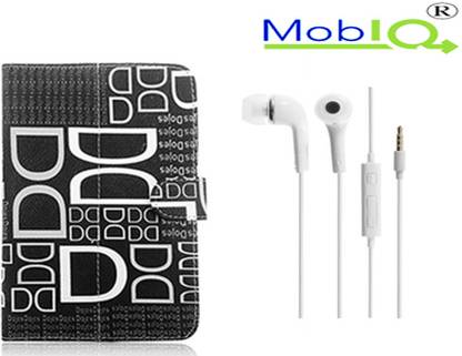 MobIQ MobIQ Flip Cover for HCL ME U2 Tablet(DD Black)With Hand Free Combo Set. Accessory Combo