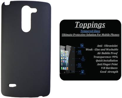 Toppings Hard Case Cover With Tempered Glass For LG G3 Stylus D690 Accessory Combo