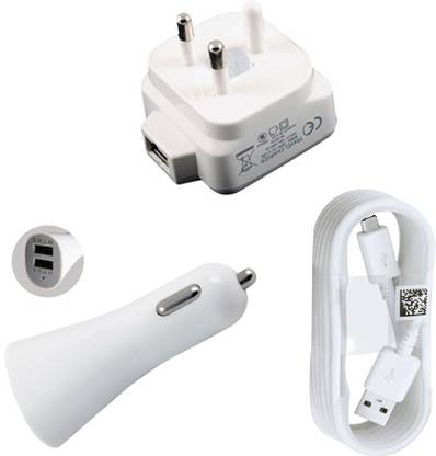 DovePro High Speed Data Cable For Samsung Note 4/Twin Hub Port(1 Amp/2.1 Amp) Car Charger/ Universal 3 Pin Usb Hub Original Wall Adaptor Accessory Combo