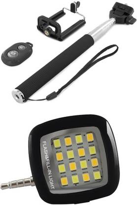 Wonder World Selfie Stick Accessory Combo for Apple iPhone 5, Nokia N8, Nokia Lumia 520, etc.
