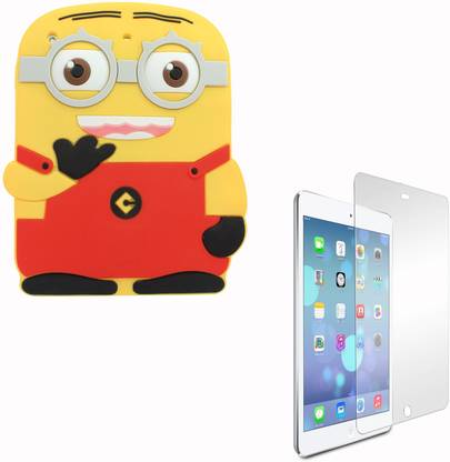 DMG 3D Cute Cartoon Despicable Me Minion Soft Rubber Silicone Back Cover For Apple iPad Mini Accessory Combo