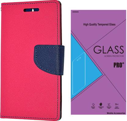 G4U Premium Flip Cover For Micromax Doodle 3 A102 (Murc-Pink-6828 ) Accessory Combo