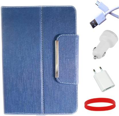 BuyeZyy Rotator PU Leather Cover for Asus Google Nexus 7(16GB) with Car Charger, Wall Charger, Data Cable and Wrist band -TAB-EZ710 Accessory Combo