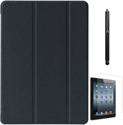 DMG Belk Tri-Fold Stand Book Cover Case For Apple iPad 2/3/4 (Pebble Blue), Matte Scren, Stylus Accessory Combo