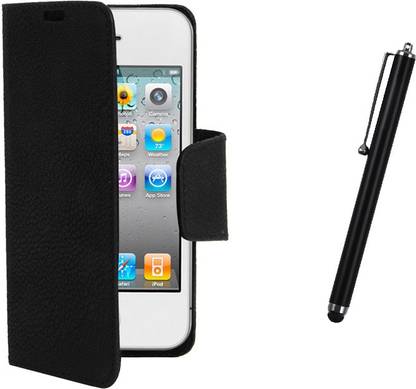 Kolor Edge Flip Cover and Stylus Pen For Apple iPhone 4 Accessory Combo