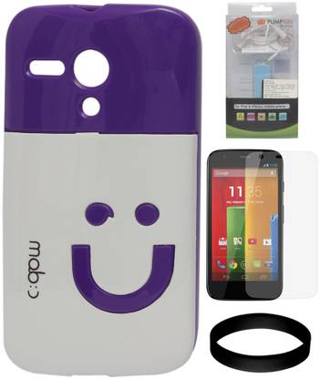 DMG Back Cover for Motorola Moto G XT1032 with 2200 mAh Power Bank and Screen Guard and Wristband Accessory Combo