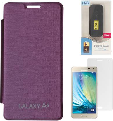 DMG Premium Diary Flip Case for Samsung Galaxy A5 SM-A500 Accessory Combo
