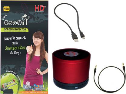 GooDiT??? Screen Guard with Speaker for Micromax A115 Canvas 3D Accessory Combo