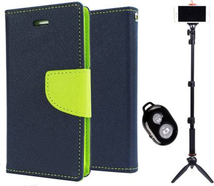 APE APE Mercury Goospery Diary Cover and Bluetooth Tripod for Lenovo A6000 Plus Accessory Combo