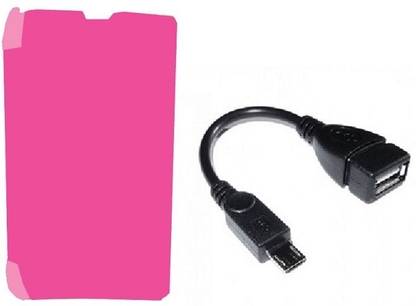 Koloredge Cover for Nokia Lumia 520(Pink) with Micro USB OTG Cable Accessory Combo
