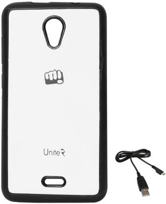 DMG TPU Back Cover for Micromax Unite 2 A106 with Data Cable Accessory Combo