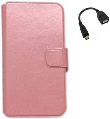 YGS Slider Flip case with Magnetic Lock For Lenovo K3 Note -Pink With Micro OTG Accessory Combo
