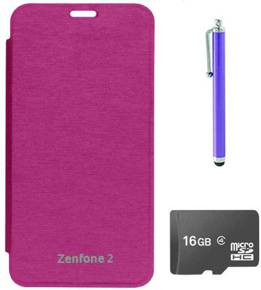 TBZ Flip Cover Case for Asus Zenfone 2‎ with Stylus and 16GB MicroSD Accessory Combo