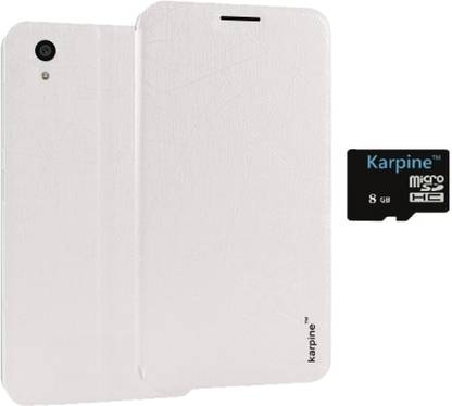 Karpine Sony Xperia Z5 Flip Case White & 8 GB MicroSD Card Accessory Combo