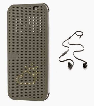 G4U Dot View HTC Desire One (M9) ( ONEM9DOTGREYHFREEBLK ) Accessory Combo