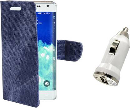 Muvit Flip Cover with Car Charger combo For Samsung Galaxy Note Edge Accessory Combo