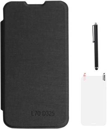 DMG Flip Book Case for LG L70 Dual D325 with Matte Screen Guard and Stylus Accessory Combo