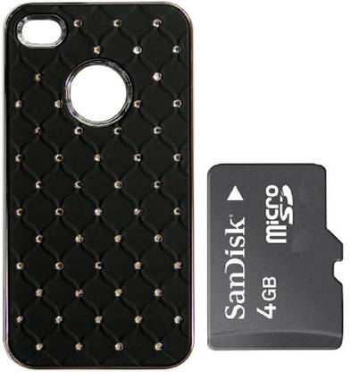 Blue Rock Case for Apple iPhone 4 (Black) with 4GB Memory card Accessory Combo
