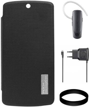 DMG Flip Diary Case for LG Google Nexus 5 with Samsung HM1100 Bluetooth and Wall Charger and Wristband Accessory Combo