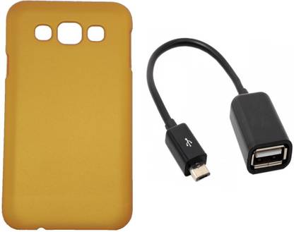 Toppings Hard Case Cover With OTG Cable For Samsung Galaxy E7 Accessory Combo