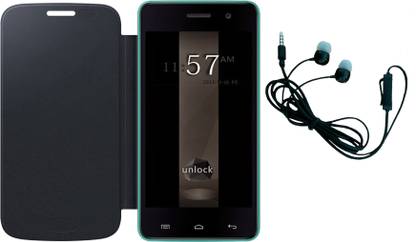 APE Flip Cover for Micromax Unite-2 A106 with Handsfree Accessory Combo