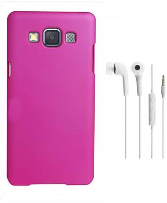Coverage Coverage Back Cover + Hands Free For Samsung Galaxy Ace NXT SM-G313H - Dark Pink Accessory Combo