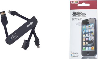 Essot Swiss Knife Shape Cable with iPhone 5 Screen Protector Accessory Combo