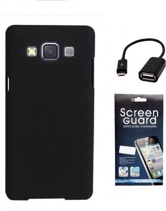 Coverage Coverage Back Cover + Screen Protector + OTG Cable For Samsung Galaxy J5 - Black Accessory Combo