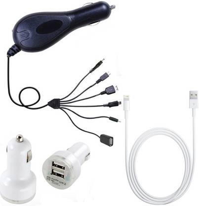 SNAZZY Apple iPhone 5 USB Dual Port Multi Car Charger Accessory Combo