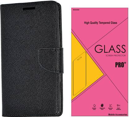 Goospery Premium Flip Cover For Samsung Galaxy S4 i9500 (Murc-Black-1531 ) Accessory Combo