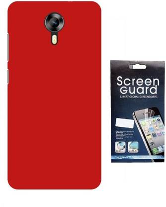 Coverage Coverage Back Cover + Screen Protector For Micromax Xpress 2 E313-Red Accessory Combo