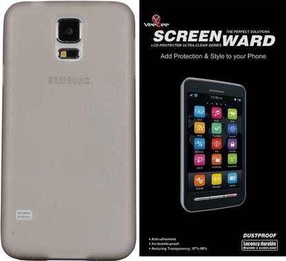 VeeGee Polycarbonate Matte Case Back Cover for Samsung Galaxy S5 (Frosted Grey) + Screen Protector Accessory Combo