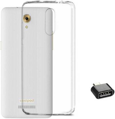 TBZ Cover Accessory Combo for Silicon Soft TPU Slim Back Case Cover for Coolpad Mega 3 with Cute Micro USB OTG Adapter