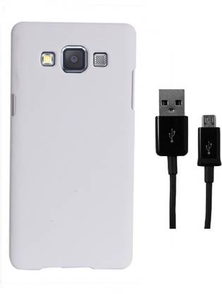 Coverage Coverage Back Cover + Data Cable For Samsung Galaxy A3 - Orange Accessory Combo