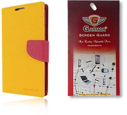 GARMOR 137 Mercury Goospery Leather Wallet Flip Case Cover for Apple iPhone 4/ 4s with Screen Guard Accessory Combo