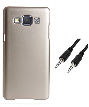 Coverage Coverage Back Cover + Aux Cable For Samsung Galaxy S3 Neo GT I9300I - Golden Accessory Combo