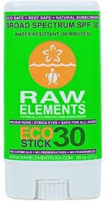 Raw Elements Eco Form Sunscreen Stick, SPF 30 Plus