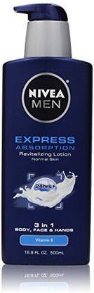 Nivea Men Men Express Absorption 3 in 1 Revitalizing Lotion 16.9 Fluid Ounce