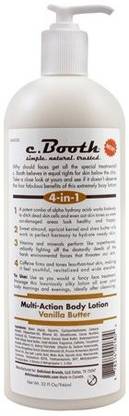 c. Booth 4-In-1 Multi-Action Body Lotion, Vanilla Butter