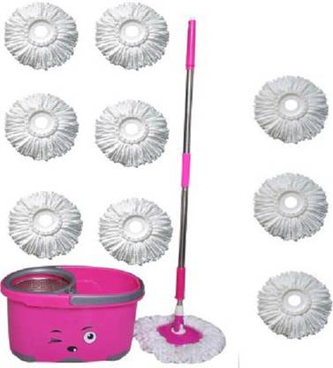 WDS Smiley Eyes Mop Set with 9 refil Refill