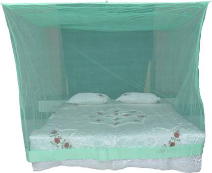 YSK Collections Nylon Adults Washable (7x7) 14 mtr green square with border Mosquito Net