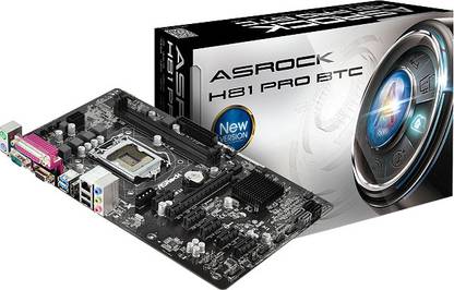 ASRock H 81 PRO BTC LGA 1150Socket ATX Intel H61 Chipset DDR3 Motherboard