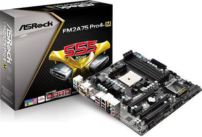 ASRock FM2A75 Pro4-M FM2Socket Micro-ATX AMD A75 FCH (Hudson-D3) Chipset DDR3 Motherboard for Desktop