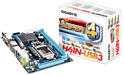 GIGABYTE GA-H61N-USB3 LGA 1155Socket Mini-ITX Intel H61 Chipset DDR3 Motherboard for Desktop