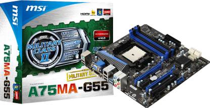MSI A75MA-G55 FM1Socket Micro-ATX AMD A75 Chipset DDR3 Motherboard