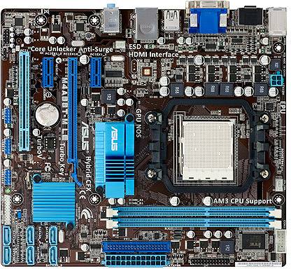ASUS M4A88T-M LE AM3Socket Micro-ATX AMD 880G Chipset DDR3 Motherboard for Desktop