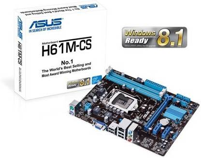 ASUS H61M-CS LGA 1155Socket ATX Intel H61 (B3) Chipset DDR3 Motherboard for Desktop