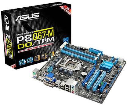 ASUS P8Q67-M DO/TPM LGA 1155Socket Micro-ATX Intel Q67 Chipset DDR3 Motherboard for Desktop