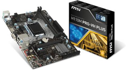 MSI H110M Pro VH plus LGA1151Socket Micro-ATX Intel H110 Chipset DDR4 Motherboard for Desktop